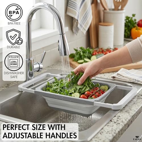Hakan Collapsible Colander Strainer with Extendable Handles | 5.8 qt