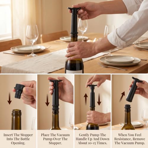 15pcs Vacuvin Wine Stoppers,Silicone Wine Bottle Vacuum Stopper