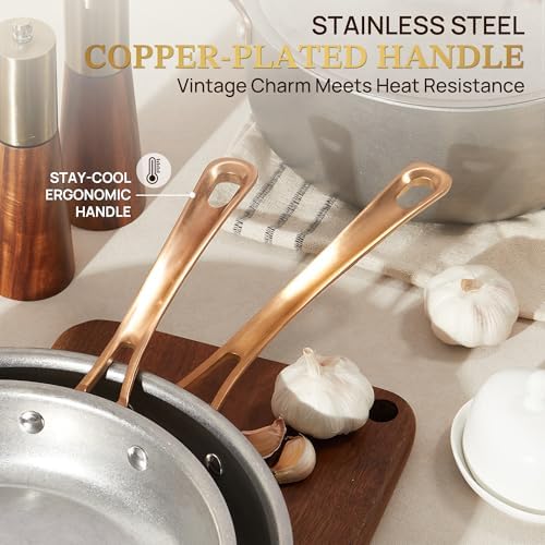 KOKHUB Pots and Pans Set 8 Pcs, Vintage Stainless Steel Cookware Set