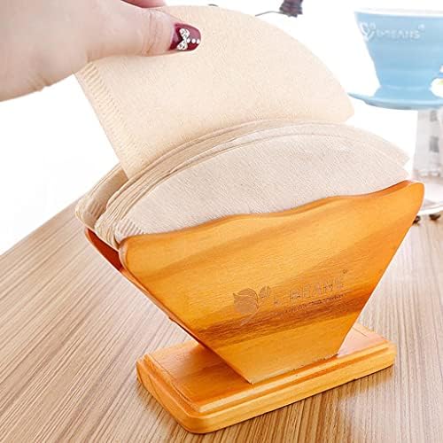 Bamboo Coffee Filter Holder Rack | Standing Fan Shape Paper Dispenser
