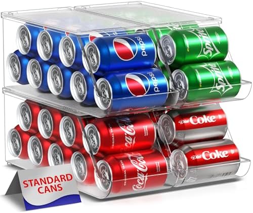 Sorbus Soda Can Organizer for Fridge & Freezer, Stackable with Lid