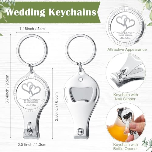 Fulmoon Wedding Multi Function Bottle Opener Nail Clipper, 100 Sets