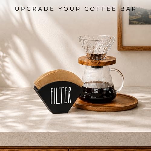 Wood Coffee Filter Holder, Farmhouse Cone Filter Storage Organizer