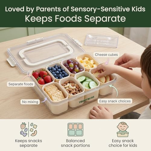 Snackle Box Container 2 Pack with Lid & Handle | BPA-Free