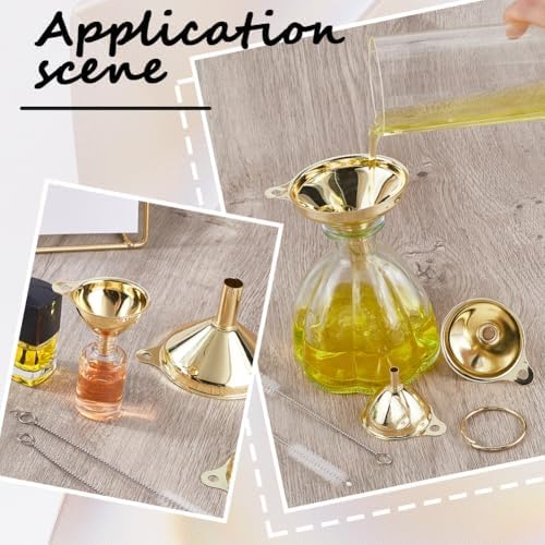 GORGECRAFT 3Pcs Small Metal Funnel Set 2.5x3in 1.9x2.2in 1.5x1.8in