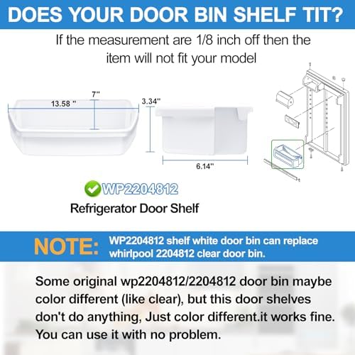 WP2204812 2204812 Refrigerator Door Shelf Bin Replacement Compatible