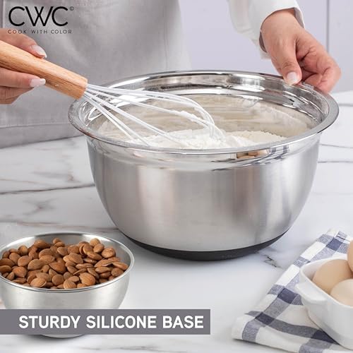 COOK WITH COLOR Stainless Steel Mixing Bowls Set with Lids - Nesting