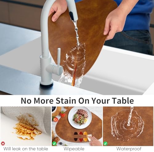 ADRIMER Oval Placemats Set of 4, 4 Colors, Heat Resistant 13x17