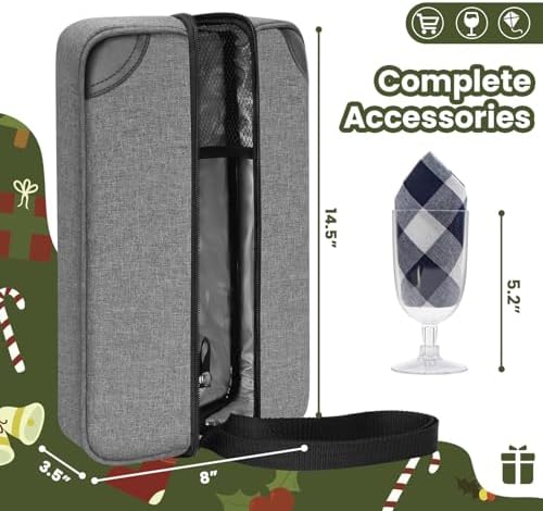 ALLCAMP Wine Bag, Wine Gift Set with Glasses & Opener, Gift for Lovers