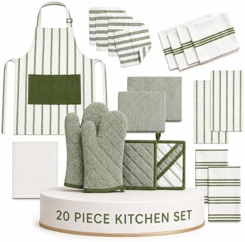 20Pc Kitchen Towels and Dishcloths Sets, Kitchen Essentials For Home