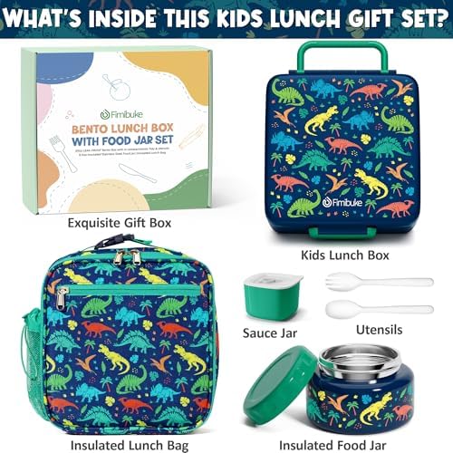 Fimibuke 60oz Kids Bento Lunch Box with Insulated Lunch Bag