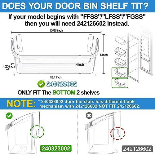 240323002 Refrigerator Door Bin Compatible With Frigidaire Door Shelf