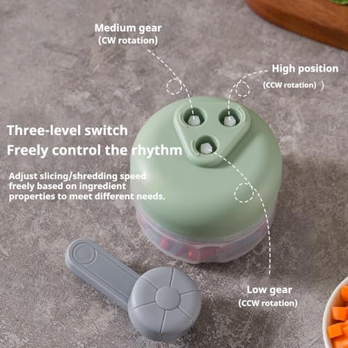 3-Speed Manual Food Chopper-Hand Crank Vegetable Chopper & Garlic