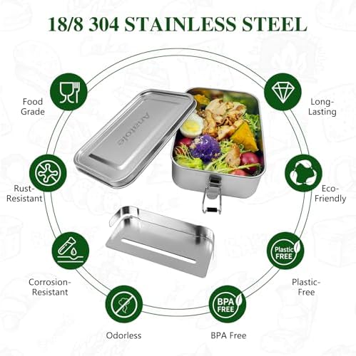 Anatole 304 Stainless Steel Bento Box 47oz Leak-Proof Lunch Box 1