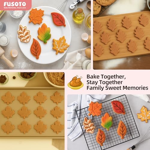 FUSOTO 6PCS Fall Leaf Cookie Cutter Set