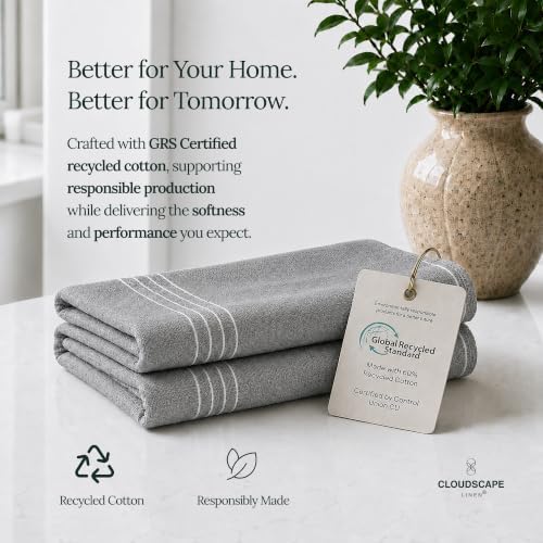 CLOUDSCAPE Kitchen Towels Cotton, Pack of 6, Absorbent, 18"x28", AIG