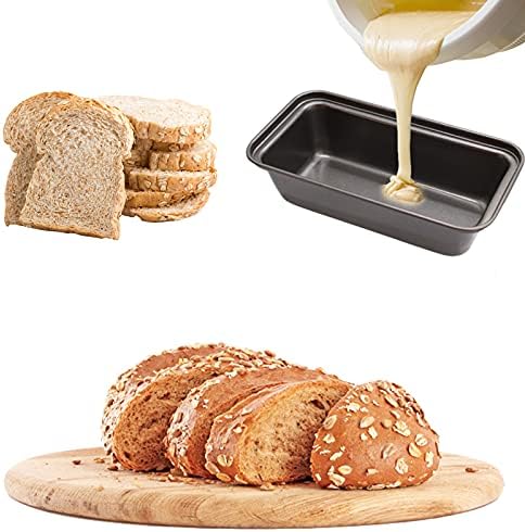 Zddaoole 6 PCS Mini Nonstick Carbon Steel Baking Bread Pan,Mini Loaf