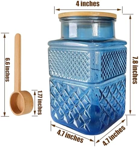 Coriario 60oz Coffee and Sugar Container Set of 2 Glass Canister with