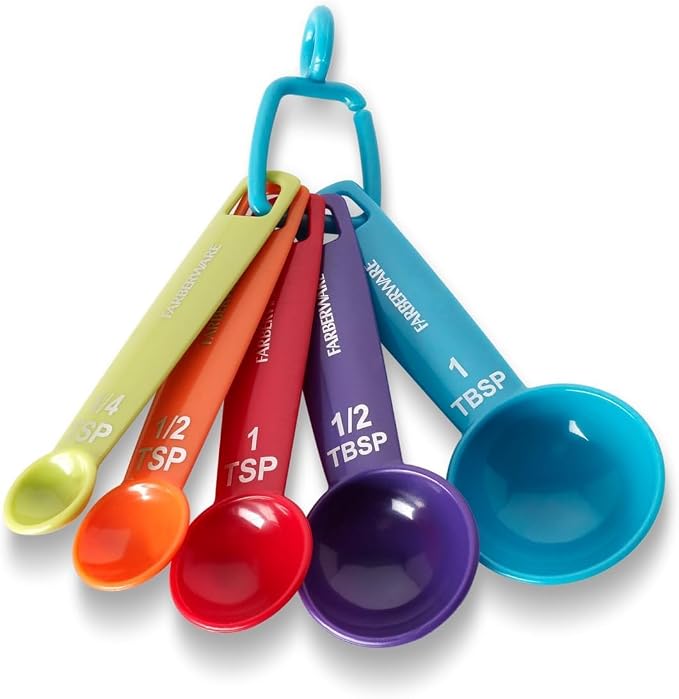 Farberware Set of 5 Measuring Spoons, Includes Detachable Ring by Farberware