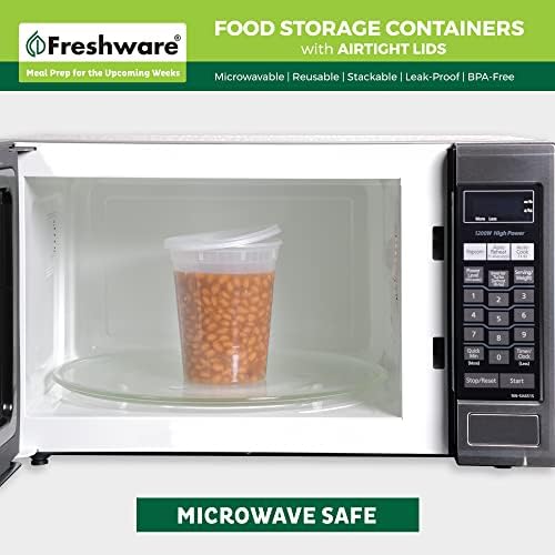 Freshware Food Storage Containers [24 Set] 32 oz Plastic Deli