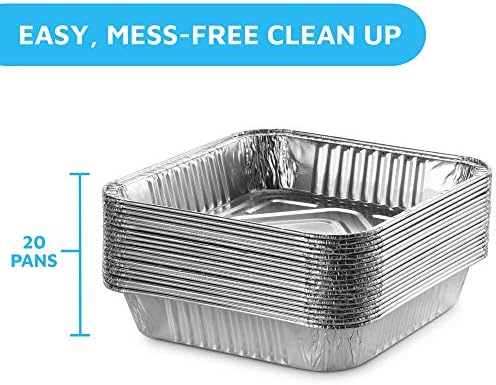 MontoPack 9” Disposable Aluminum Foil Square Baking Pans | 9 x 9 Cake