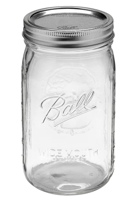 Ball Quart Jar with Silver Lid, Wide Mouth, 1 Jar by BallJar