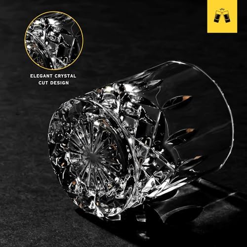 LEMONSODA Crystal Cut Old Fashioned Glass Sets - 10oz/12oz Ultra-Clear