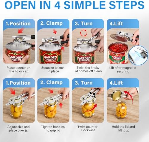 Can Opener, Manual Can Opener & Jar Opener Set