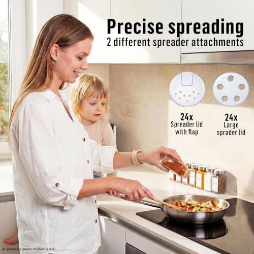 Deco haus Glass Spice Jars with Label 24x4oz - Spice Containers +280