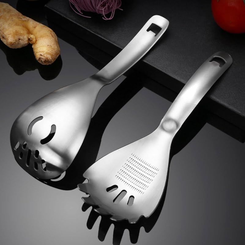 2pcs Stainless Steel Five in One Spoon for Noodles and Baby Food