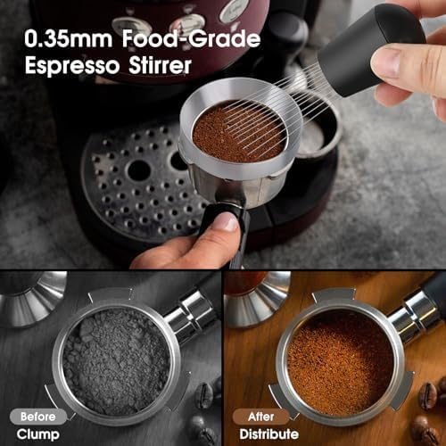 Reoszeank 54mm Espresso Accessories Kit, Distributor, Tamper, WDT