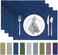 Niviy Placemats, Linen Placemats Set of 4, 12x18 Inch Heat Resistant