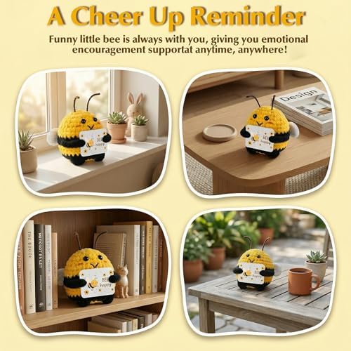 MUJUZE Bee Gifts for Women, 16 oz Tumbler & Crochet Bee Gift Set