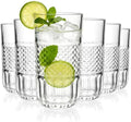 Highball Glasses Set of 6, 12oz Crystal Drinking Glasses, Water Glass