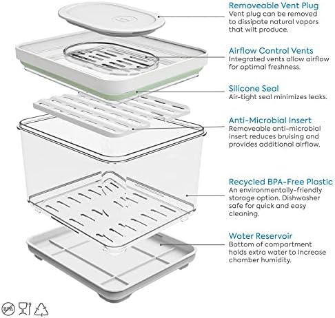iDesign Fridge Produce Bin, Clear/White