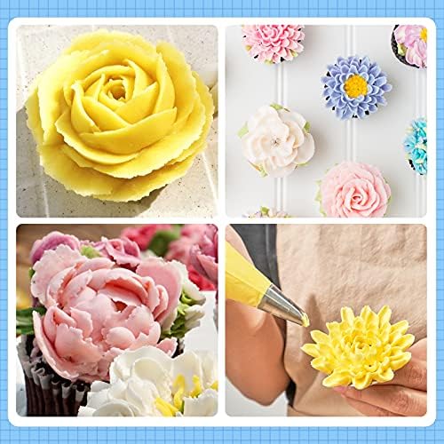 Kasmoire 8 Pcs Rose Flower Piping Tips Set,Petal Icing Tips with
