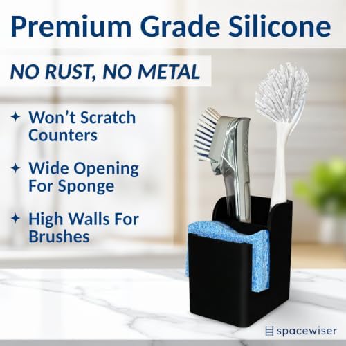 Spacewiser Silicone Sink Caddy and Brush Holder