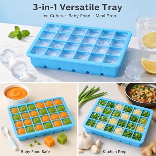2 Pack Silicone Freezer Molds - Silicone Food Freezer for Storing