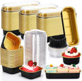 Rtteri 150 Pcs Mini Cake Pans with Lid Disposable Ramekins 6.8oz 5oz
