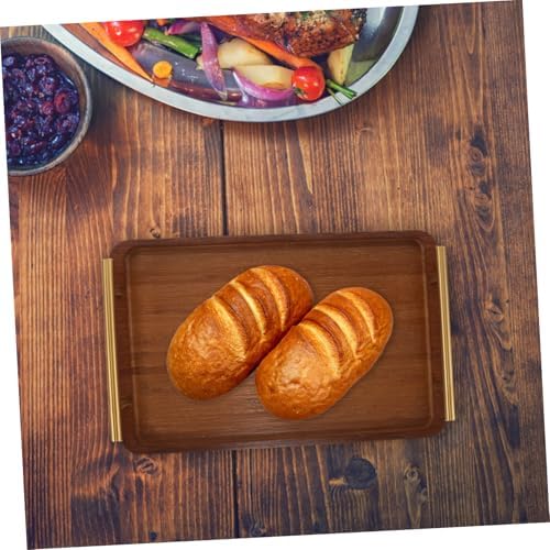Wood Tea Tray Xmas Rectangular Serving Tray with Handle for Tea Room