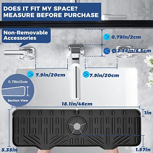 18" Kitchen Sink Faucet Splash Guard Plus Size Silicone Sink Faucet