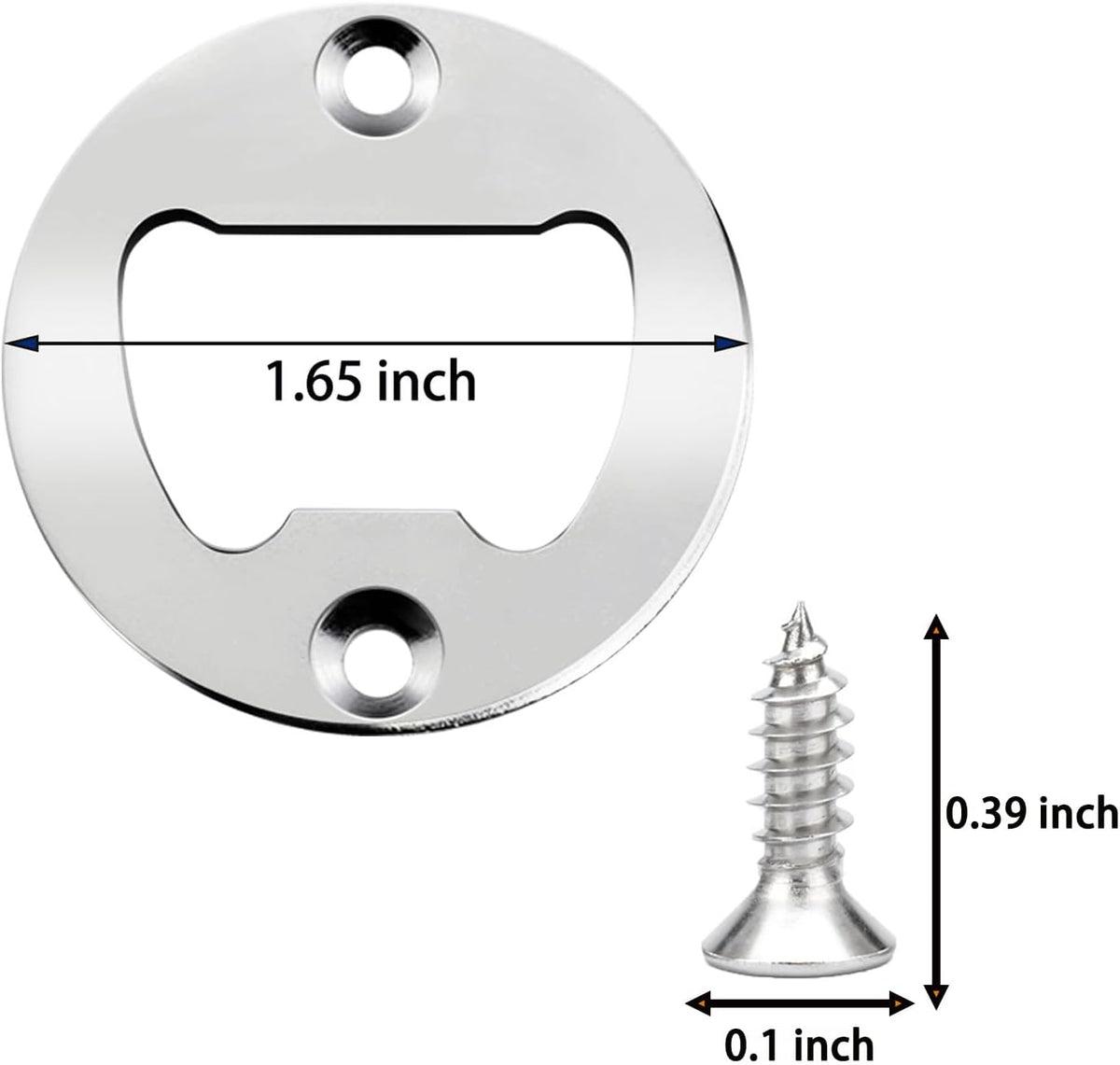Bottle Opener Insert - 20 Sets Stainless Steel Inserts Kit with Screws