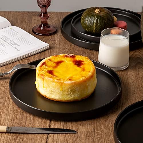 AmorArc Ceramic Plates Set of 6, Matte Glaze 8.0 Inch Dishes Set for