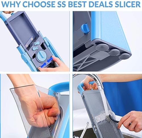 Safe Mandoline Slicer, 5-in-1 Vegetable Chopper