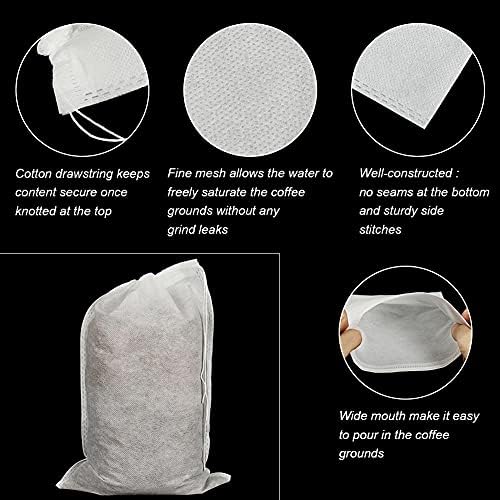 HRX Package 50pcs Disposable Cold Brew Bags 8x12 in for Home Coffee