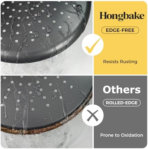 HONGBAKE 2 Pack Pizza Pan 14 Inch with Holes, Rust-Free Nonstick Pizza