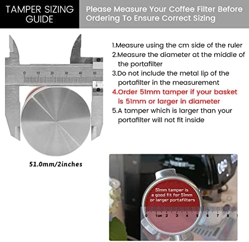 51mm Coffee Tamper Set Barista Kit for Portafilter Machine Wooden
