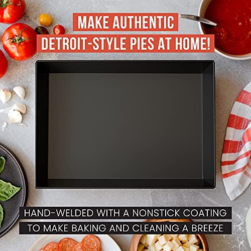 Chef Pomodoro Detroit Style Pizza Pan, 10x14in, Anodized Aluminum Deep