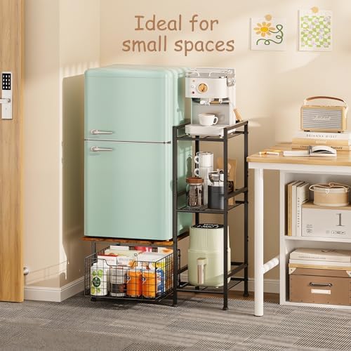 Mini Fridge Stand with Storage Drawer