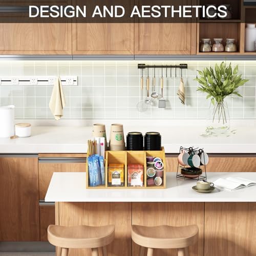 Coffee Station Condiment Organizer, Removable Dividers